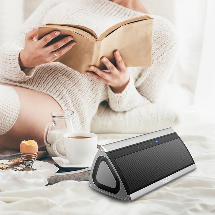 Aolaifo 3D HD Bluetooth Wireless Speaker for 10 Hours Music Streaming & Hands-Free Calling with Passive Sub Woofer... N8