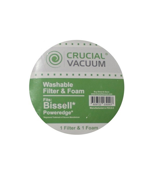 4 Bissell PowerEdge Washable Dust Cup Filter and Outer Foam Fits Bissell PowerEdge Hard Floor Vacuum 81L2, 81L2T... N2