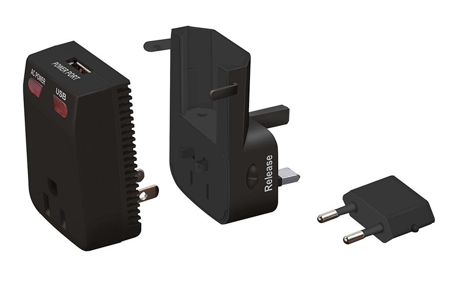 Smooth Trip International Plug Adapters with Electric Converter and USB Charger N2