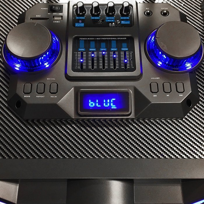 EMB PKL2200 Proffessional 2000W Double 12" Woofer w/ LED Lights - Trolley LOUD Portable Rechargeable Speaker System... N4