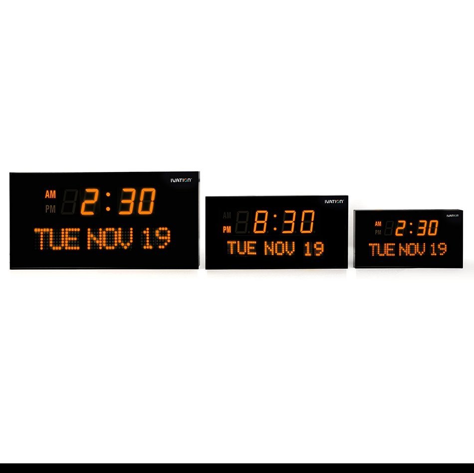 Ivation JID0222GRN Big Oversized Digital GreenLED Calendar Clock with Day and Date (Green) N4