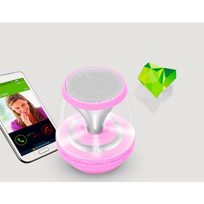 Ultra-Portable Wireless Bluetooth Speaker with Multi-Color LED Light Show，Build-in FM Radio,AUX,MIC,TF Card Slot... N14