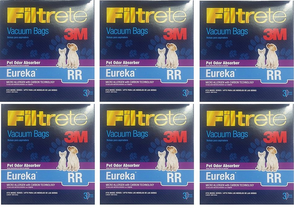 3M Filtrete Eureka RR MicroAllergen Bags with Carbon for Odor absorber,3 packs = 9 bags package N2