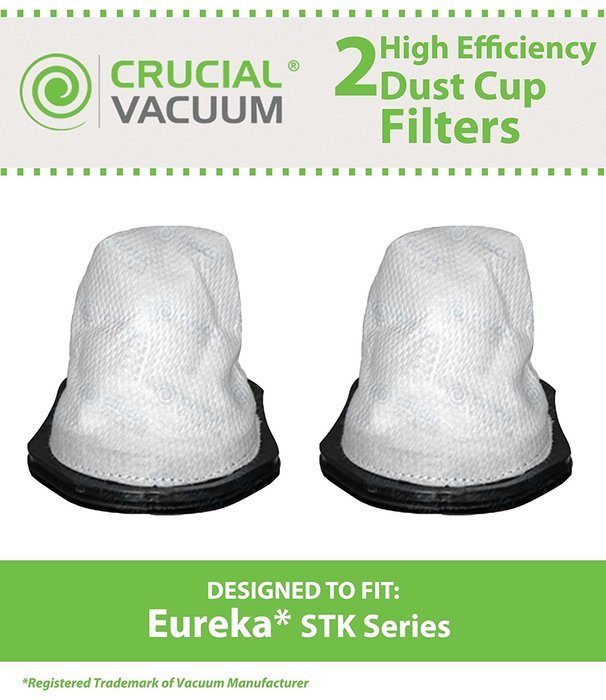 2 Eureka STK Quick Series Allergen Dust Cup Filters, Designed To Fit Eureka STK Quick Series 96B, 162A, 164B 169A...