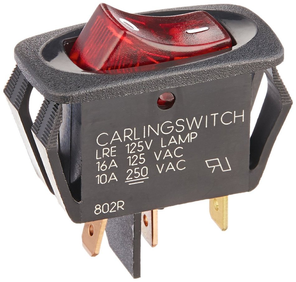 Oreck Switch, Kit Lighted with 1/8" Terminals Type 6/7