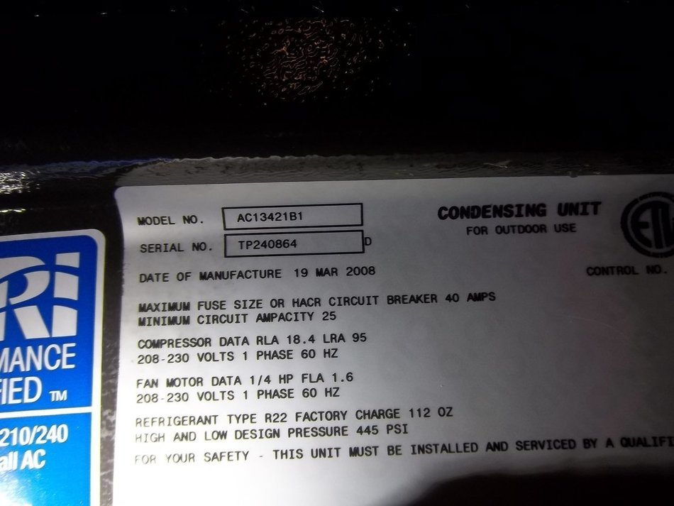 Thermo Pride New AC Condenser AC13421B1 ACC-6775 N2