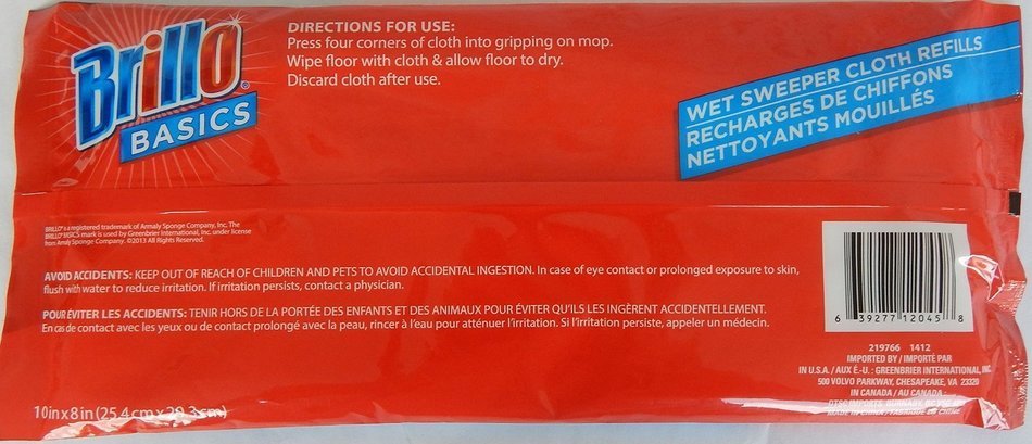 Brillo Wet Sweeper Cloth Refills N2