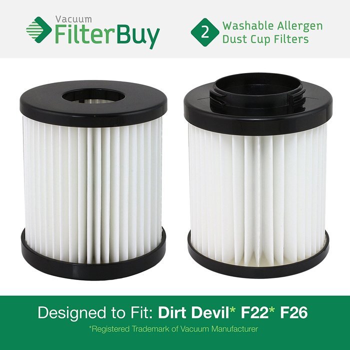 2 Dirt Devil F 22 F 26 Washable HEPA Replacement Filters Part 1