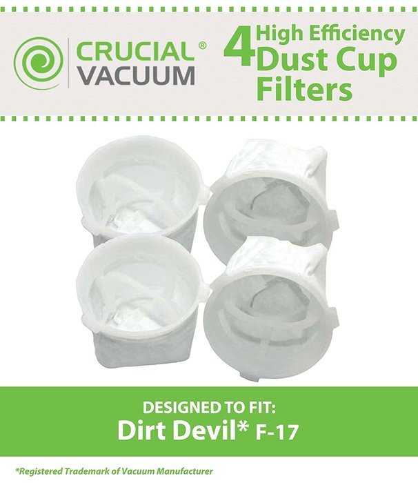 4 Dirt Devil F17 Replacement Filters Fit Dirt Devil KONE and KURV Hand Held Vacuum Cleaners, Compare to Dirt Devil... N2
