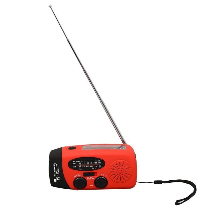 The Friendly Swede Emergency Solar Dynamo Hand Crank Radio, Smart Phone Charger and Flashlight with AM/FM/NOAA... N6