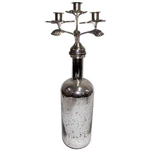 A&B Home FD39618 5 x 20.5 in. 3-Arm Iron Candelabra, Mercury