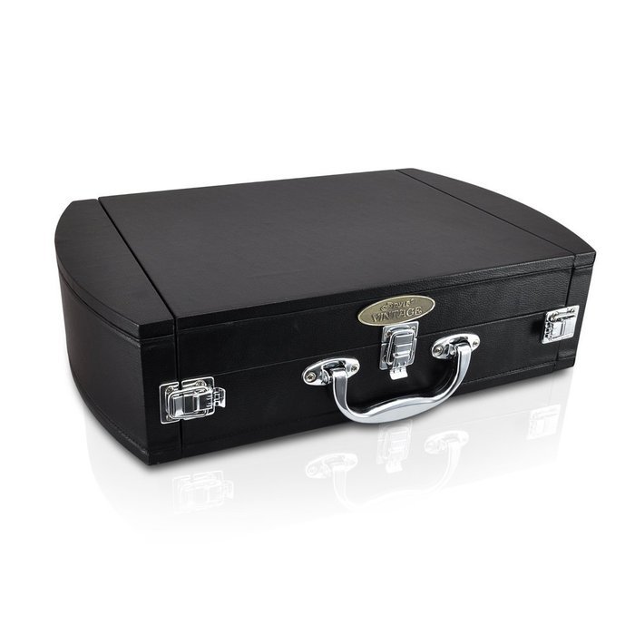PYLE PVTTBT8BR Bluetooth Classic Vintage Style Vinyl Player Turntable, Vinyl-To-MP3 Record, Rechargeable Battery N3