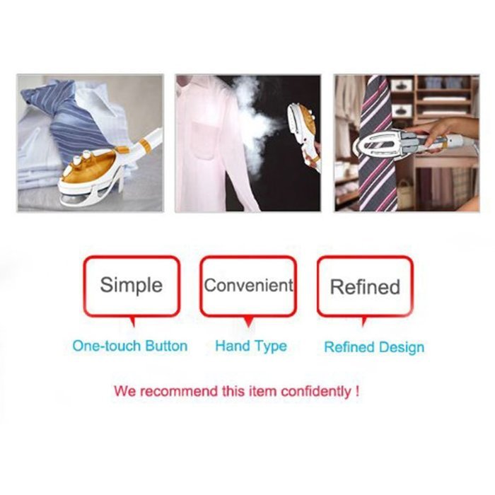 GEITHAINER Garment Steamer Steam Iron Clothes Handheld 3in1 Fashionable GT-110SB N8