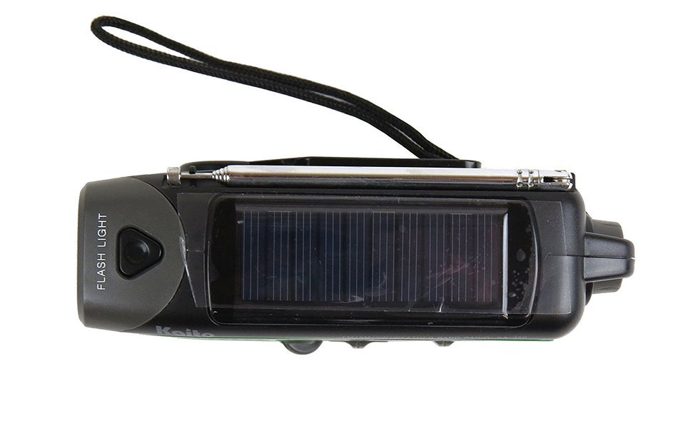 Kaito KA350GN Voyager Trek Solar/Crank AM/FM/SW NOAA Weather Radio with 5-LED Flashlight, Green N8