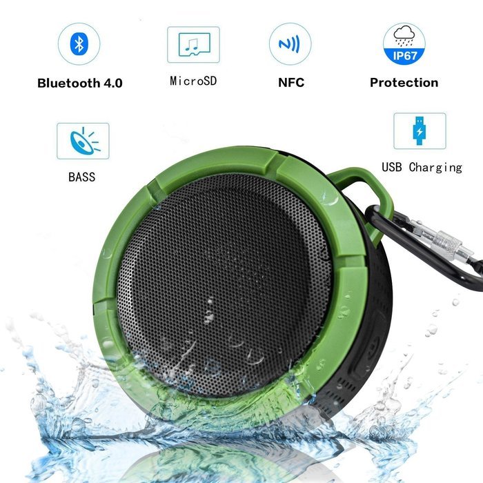 Bluetooth 4.0 Speaker Portable IP67 Waterproof Wireless Speaker with 8 Hours Playtime for Outdoors Sports or Shower... N22