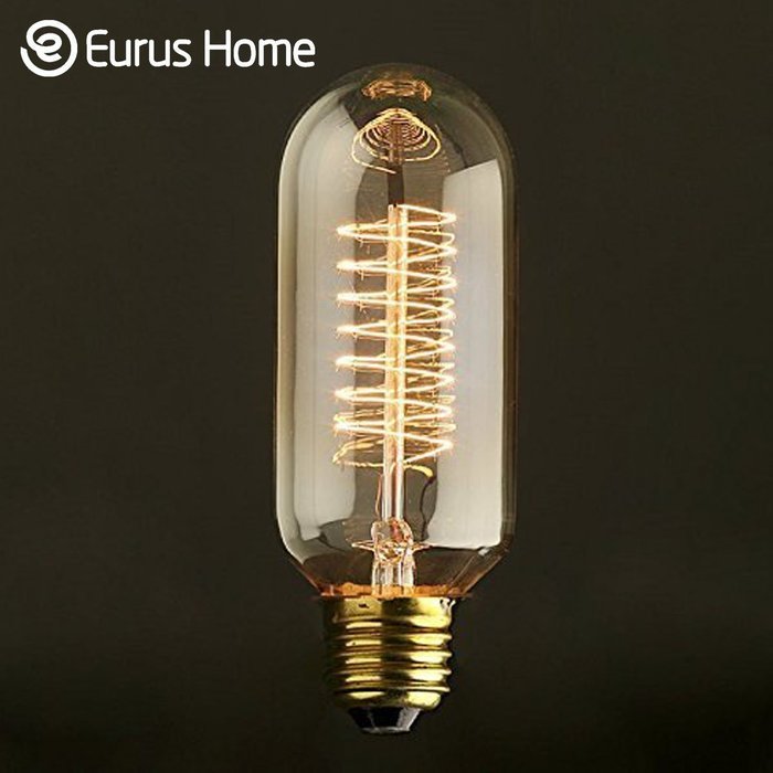 Eurus Vintage Antique Spiral Filament Bulb 40w, Edison Style T14 (1 Pack)