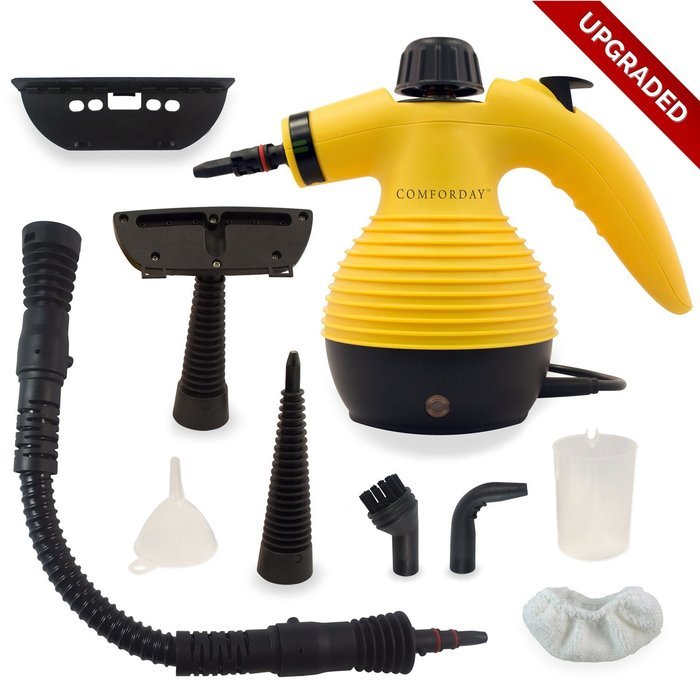 UPGRADED Comforday Handheld Multi-Purpose Pressurized Steam Cleaner with 9 Accessories N3
