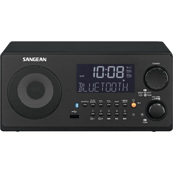 SANGEAN WR22BK FM-RBDS/AM/USB Bluetooth(R) Digital Tabletop Radio with Remote