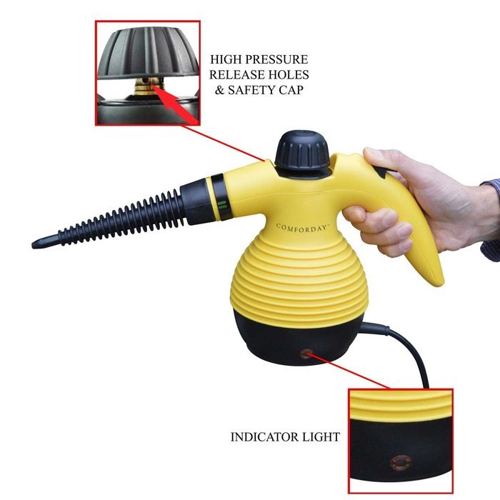 UPGRADED Comforday Handheld Multi-Purpose Pressurized Steam Cleaner with 9 Accessories N4