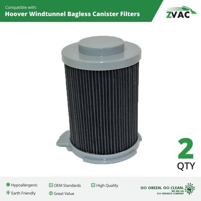 2 Pack Hoover Windtunnel Bagless Canister Filters 59134033 Fits Models 3755, S3755050, S3755080, S3765040 By ZVac... N5