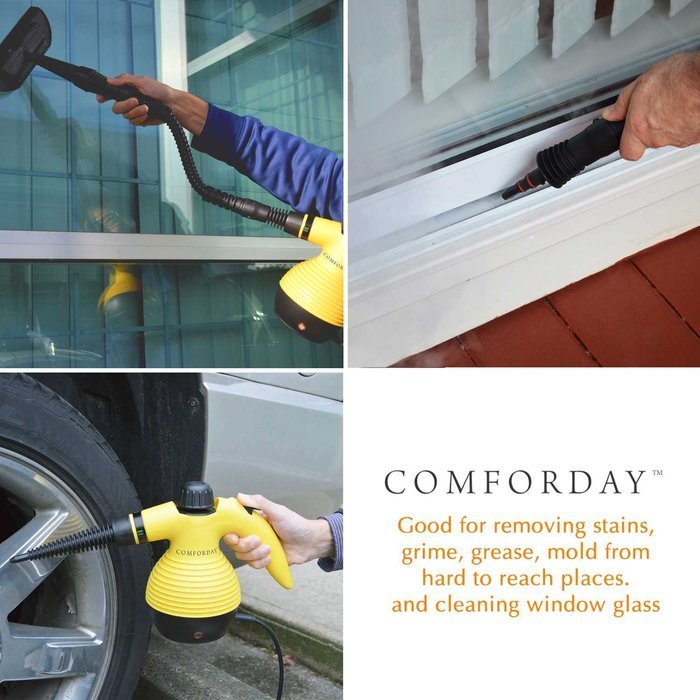UPGRADED Comforday Handheld Multi-Purpose Pressurized Steam Cleaner with 9 Accessories N6
