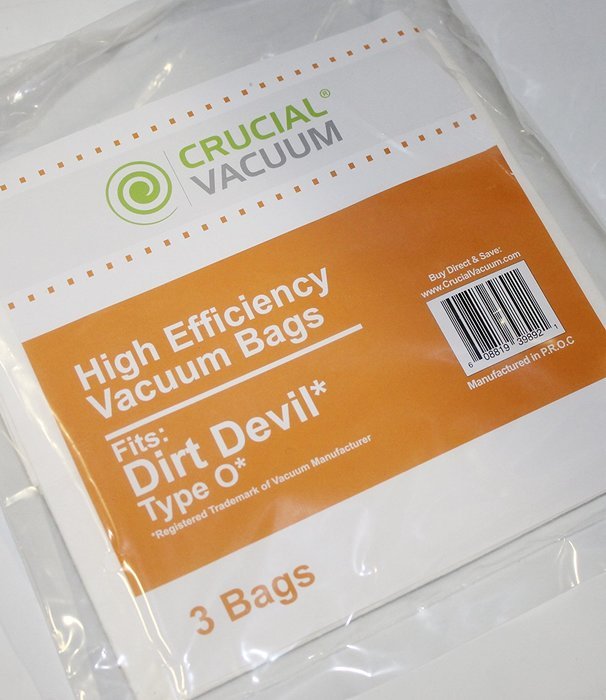 9 Dirt Devil Replacement Allergen Pack Bags Designed To Fit Dirt Devil Type O Tattoo Canister Vacuums, Compare...