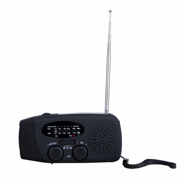 OUTERDO Dynamo Emergency Radio Solar Hand Crank Self Powered AM/FM/NOAA/WB Weather Radio, LED Flashlight,Phone... N10