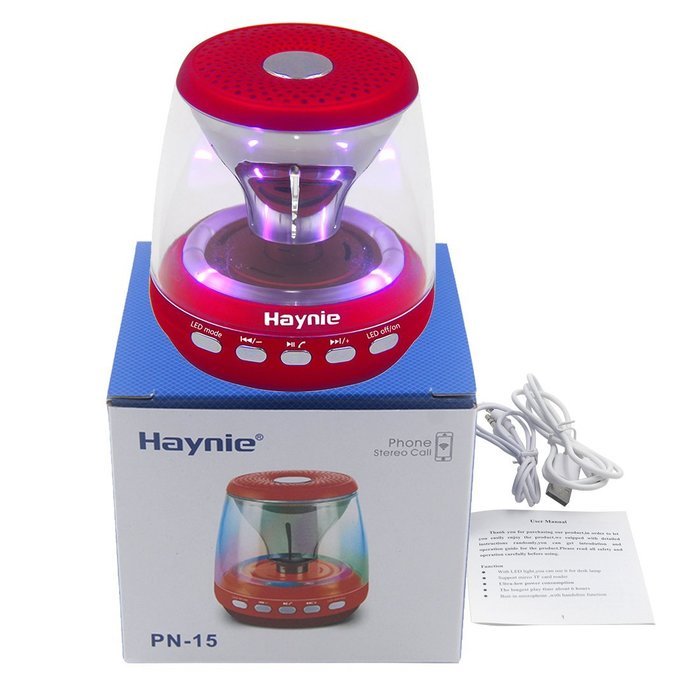 Bluetooth Speaker Haynie PN-15 Mini Portable Wireless Bluetooth Speaker with LED lights, DC 5V Input Power, Ultra-low... N11