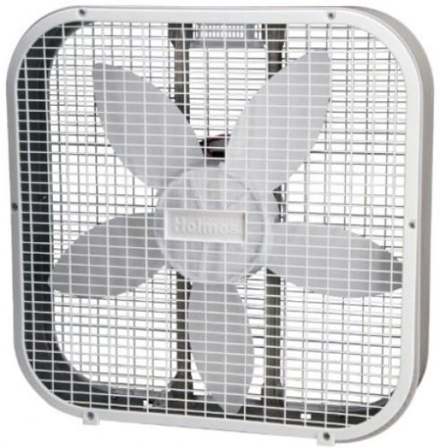 Holmes HBF2010A-WM Box Fan, Metal, 20-Inch, White,Three speed settings