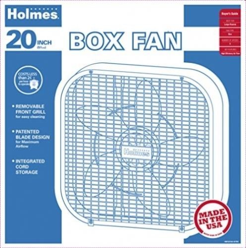 Holmes HBF2010A-WM Box Fan, Metal, 20-Inch, White,Three speed settings N2
