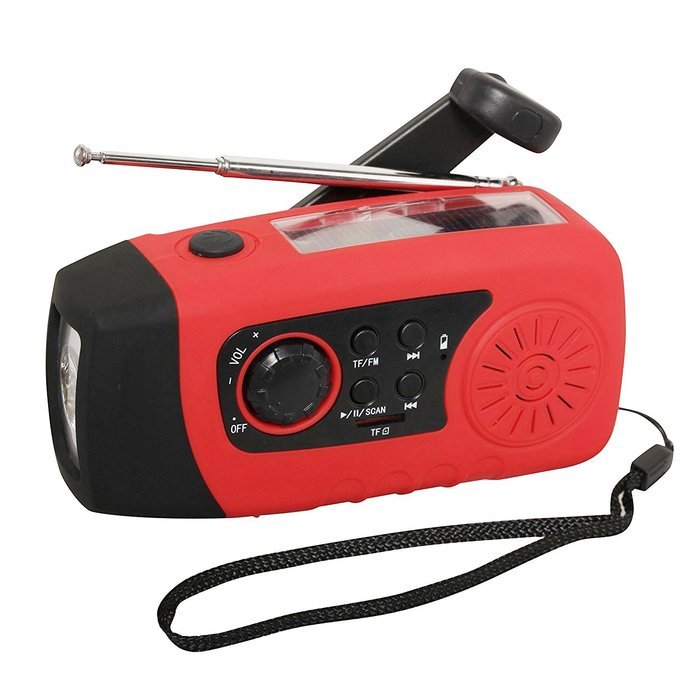 iMinker Portable Emergency Solar Hand Crank Self Powered FM Radio with [2000mAh] USB Power Bank, LED Flashlight...