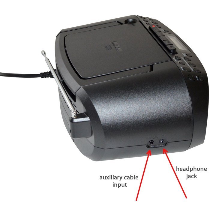 Sony CD Radio Cassette Recorder Bundled with AC Power Auxiliary Cable for iPods, iPhones, Smartphones, MP3 Players... N6