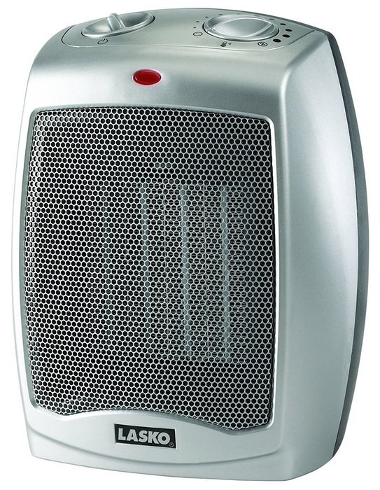Lasko 754200 Ceramic heater with adjustable thermostat,Silver,1500 Watts