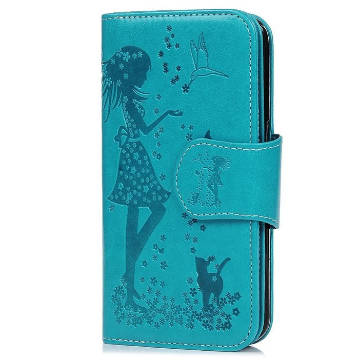 Badalink Galaxy S7 Edge Wallet Case 9 Card Slots Plastic Mirror Hand Strap Stand Feature Embossed PU Leather Flip... N22