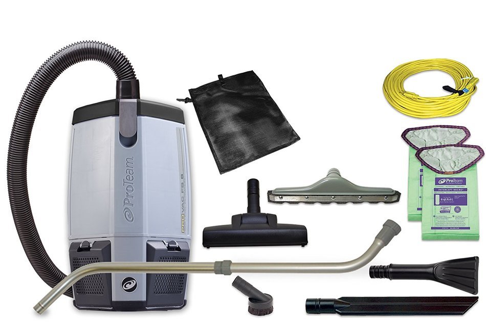 ProTeam ProVac FS 6 Commercial Backpack Vacuum with Tool Kit, 6 Quart - Corded N2
