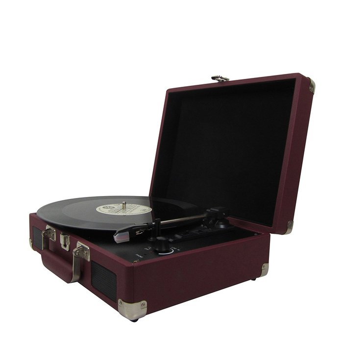 Keni Portable Turntable Suitcase Player Red, Supports RCA Output / Headphone Jack / MP3 / Mobile Phones Music... N5