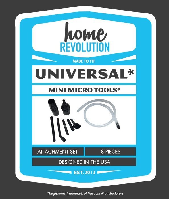 Universal Mini Micro Tool Attachment 8 Piece Set Home Revolution Brand; Made to Fit MOST Vacuum Cleaners; Perfect... N2