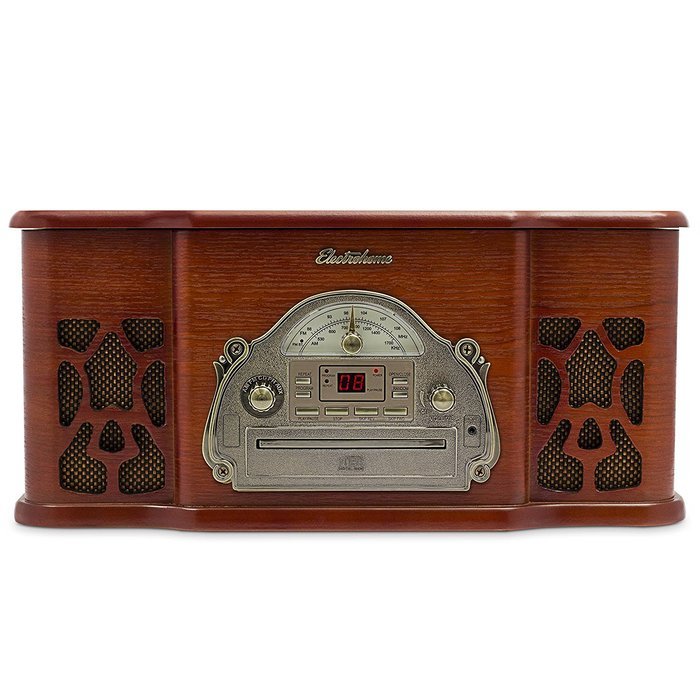 Electrohome Wellington Record Player Retro Vinyl Turntable Real Wood Stereo System, AM/FM Radio, CD, USB for MP3... N10