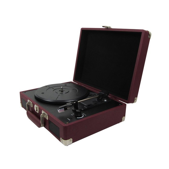 Keni Portable Turntable Suitcase Player Red, Supports RCA Output / Headphone Jack / MP3 / Mobile Phones Music... N8