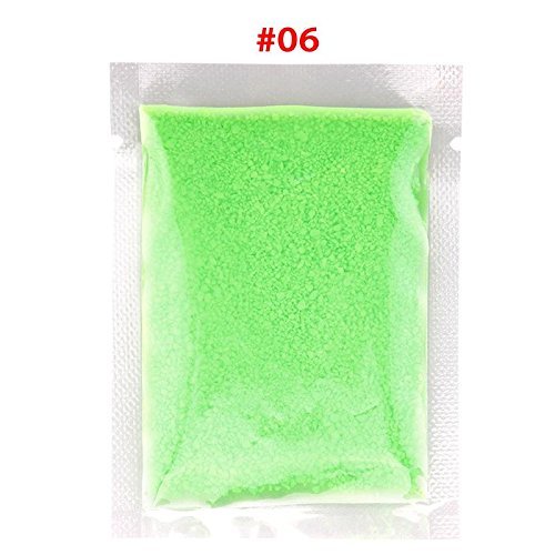 CHRWANG Distinctive 1 Bag x 10g Phosphorescent Glow-in-the-Dark Sand Particles 6# Green N4