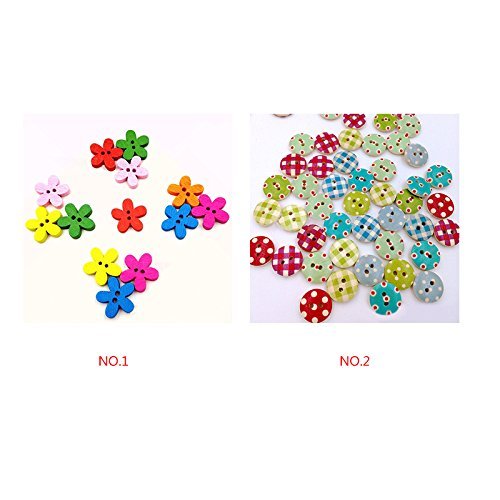MuLuo 100pcs/Pack High-Grade Colored Round Buttons Buttons for Sewing and Crafting Holes Colored Printing N2