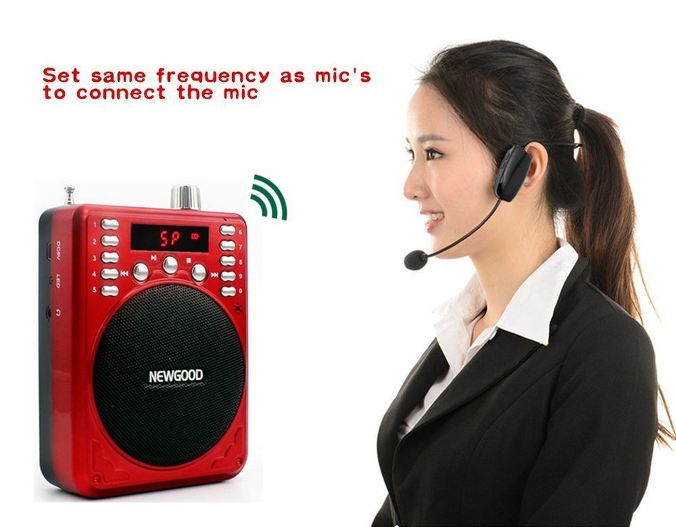 NEWGOOD Bluetooth Portable Voice Amplifier With Wireless Headset Microphone, MP3 Player(SD TF Card/ Flash Drive... N3