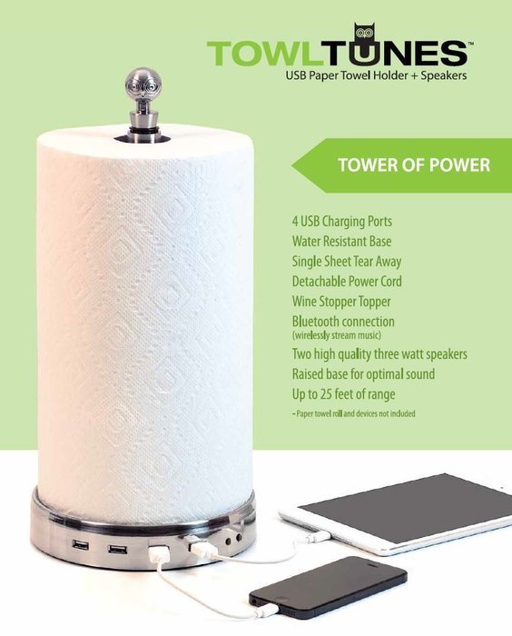 TowlTunes 1.1 (USB paper towel charger with Bluetooth speakers) N7
