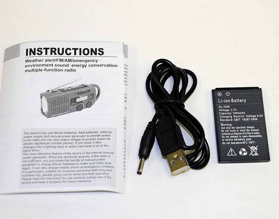 topAlert MD-019 Emergency Solar Hand Crank Weather Alert Radio N4