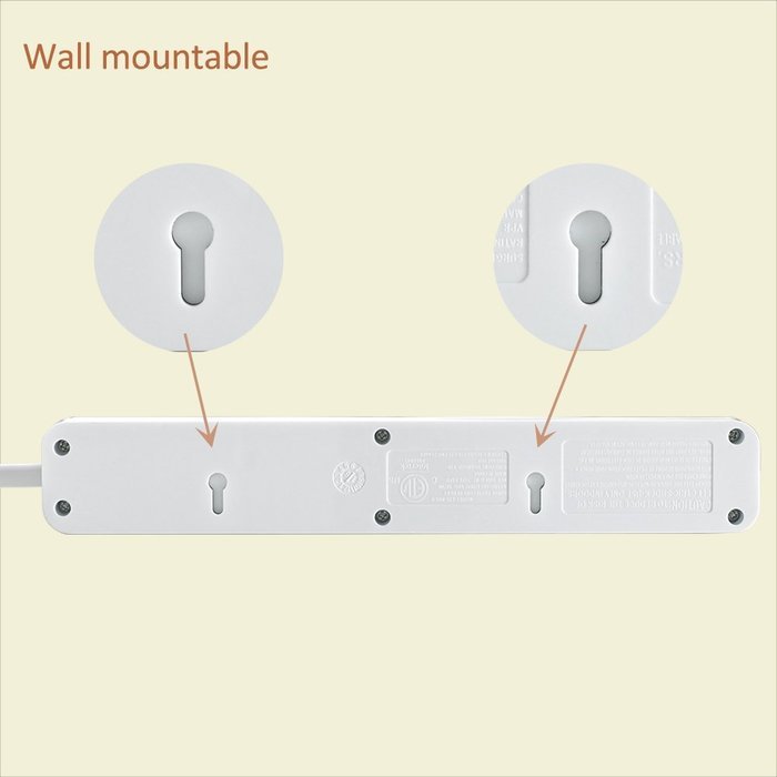 Bestten Multi-Functional Charging Station Tower: 6-Outlet Surge Protector with 4 USB Charging Ports (4.2A Total... N11