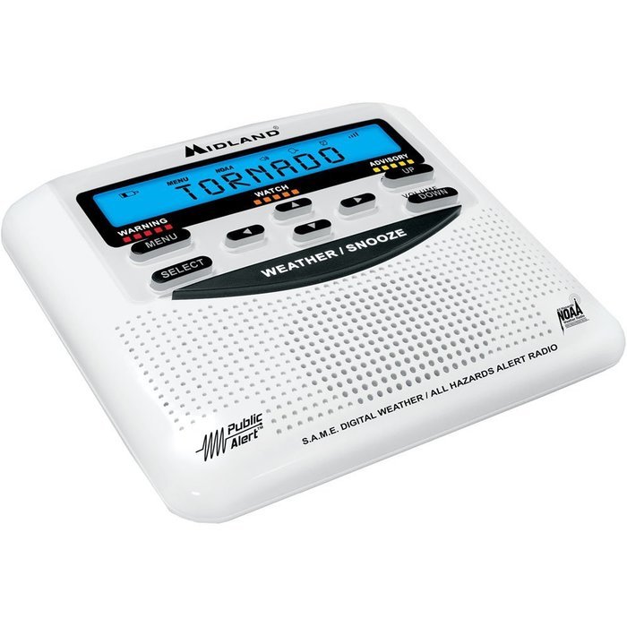 Midland WR-120C NOAA Public Alert-Certified Weather Radio with SAME, Trilingual Display, and Alarm Clock N3