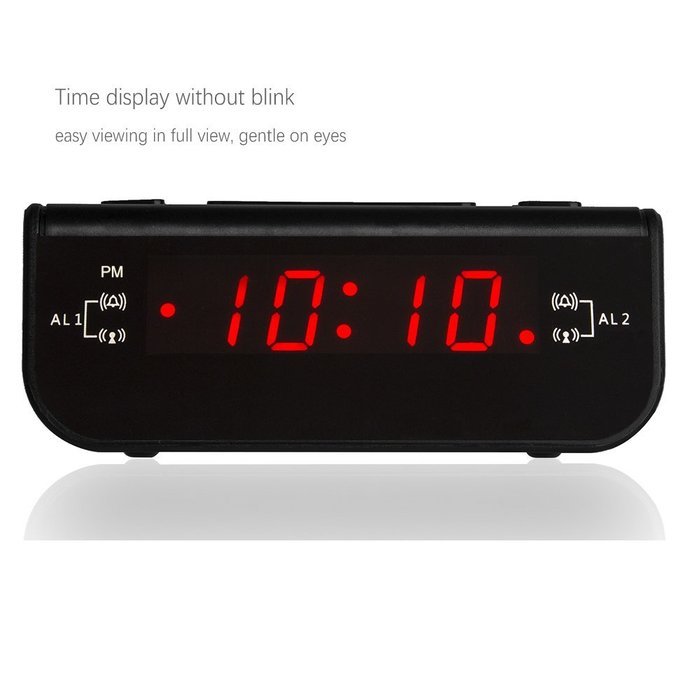 Peakeep Little Digital FM Alarm Clock Radio with Dual Alarm, Snooze, Sleep Timer and Battery Backup N4