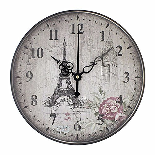 Eiffel tower large decorative wall clock absolutely silent bedroom wall clocks vintage wall watches home decor N3