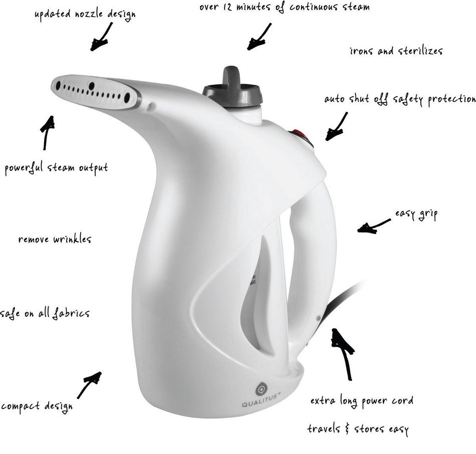 Qualitus Handheld Steam Cleaner with Dust and Hair Brush Attachment N7