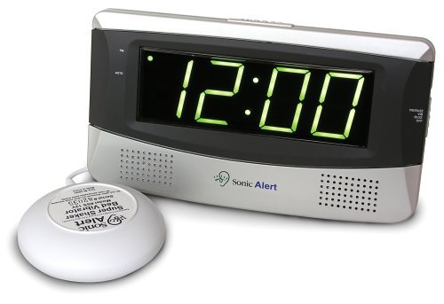 Sonic Alert SB300SS Sonic Boom Loud Vibrating Alarm Clock with Large Display